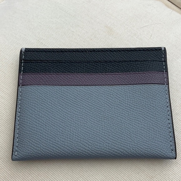 NWOT Coached Polished Pebble Leather Slim Card Case - Picture 2 of 2